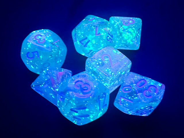 Chessex Dice Set: Nebula® Mini-hedral™ Wisteria/white 7-Die Set : CHX20545