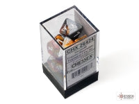 Chessex Dice Set: Gemini Copper-Steel/white Polyhedral 7-Dice Set : CHX26424