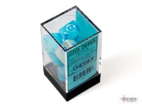 Chessex Dice Set: Gemini Pearl Turquoise-White/blue Luminary Polyhedral 7-Dice Set : CHX26465