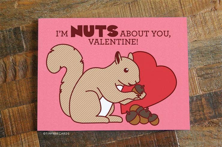 Nuts About You Valentine Squirrel Card