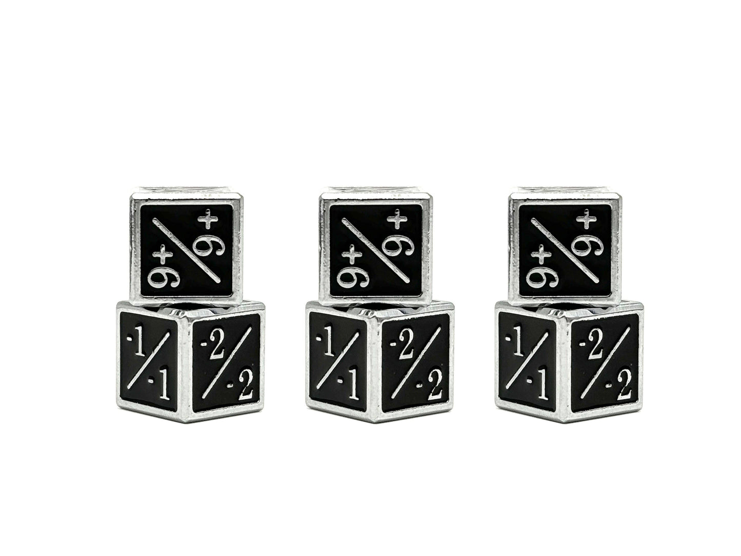 Black Pack of D6 CCG Metal Dice