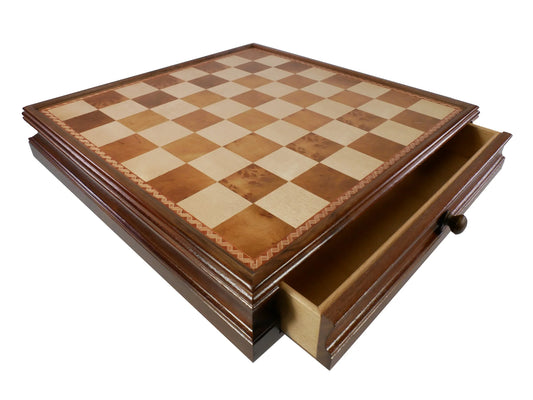 15" Walnut and Maple Chest with Drawer Chessboard