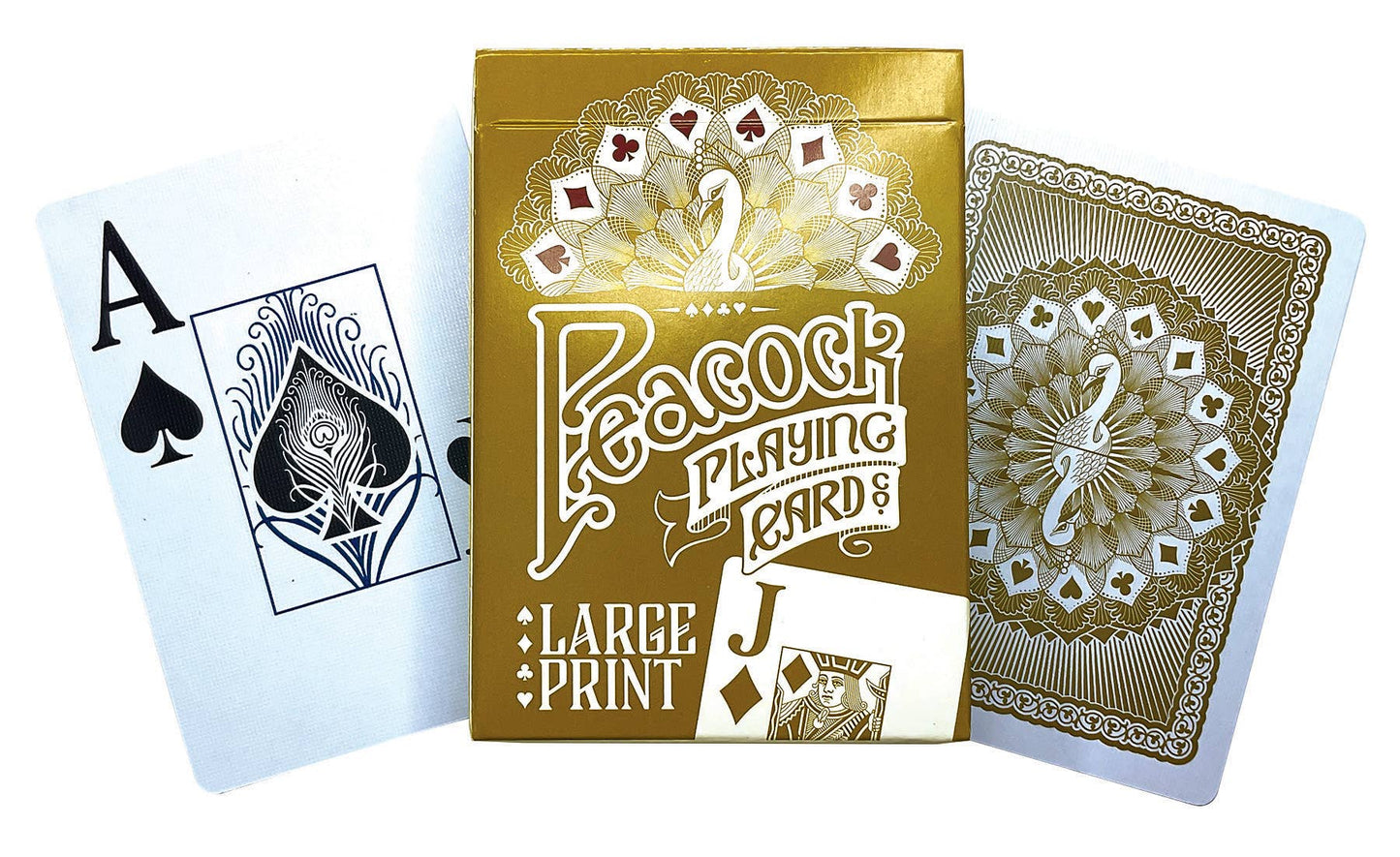 Peacock Playing Cards: Large Print