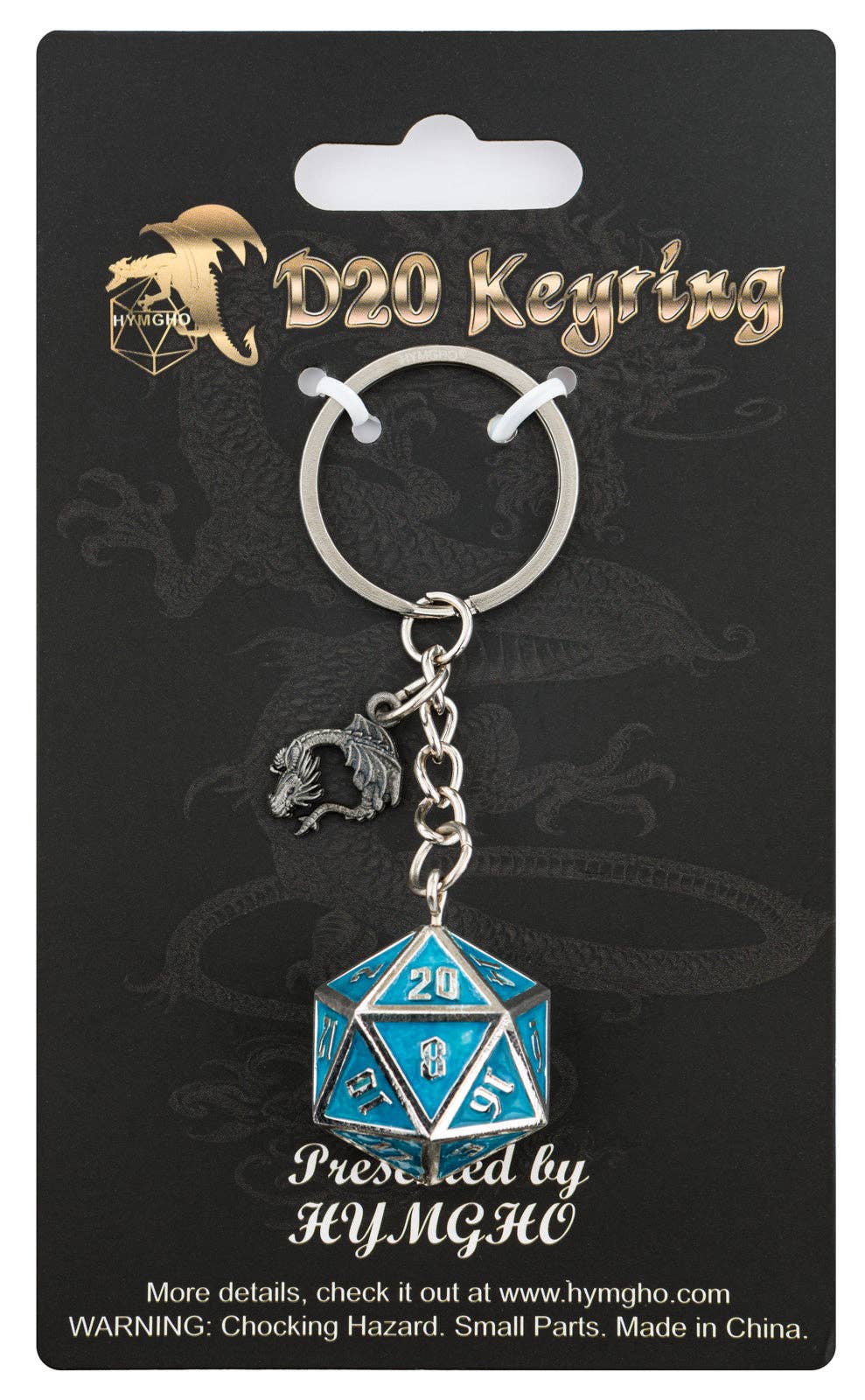 D20 Dice Keychain Draconis - Glow in the Dark