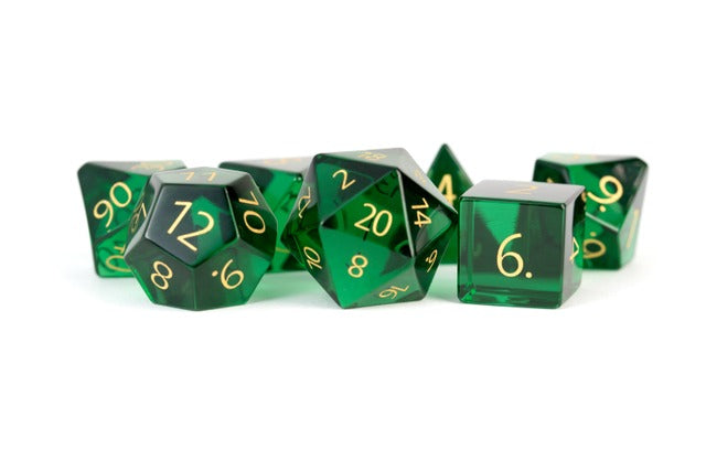 (CLEARANCE) Zircon Glass Birthstone Dice: May- Emerald