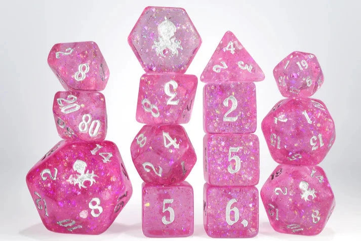 Pop Princess - Limited Run - 14pc Dice Set Inked in Silver