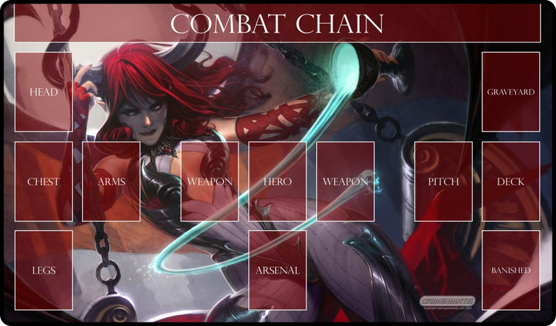 Gamermats Succubus Flesh and Blood Compatible Zone Mat - Playmat - Premium Black Stitched - 24" x 14" x 1/8"