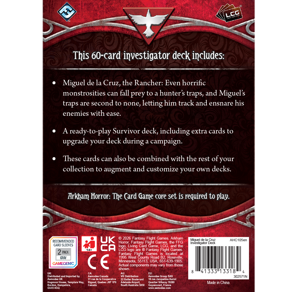 Arkham Horror: The Card Game - Miguel de la Cruz Investigator Deck