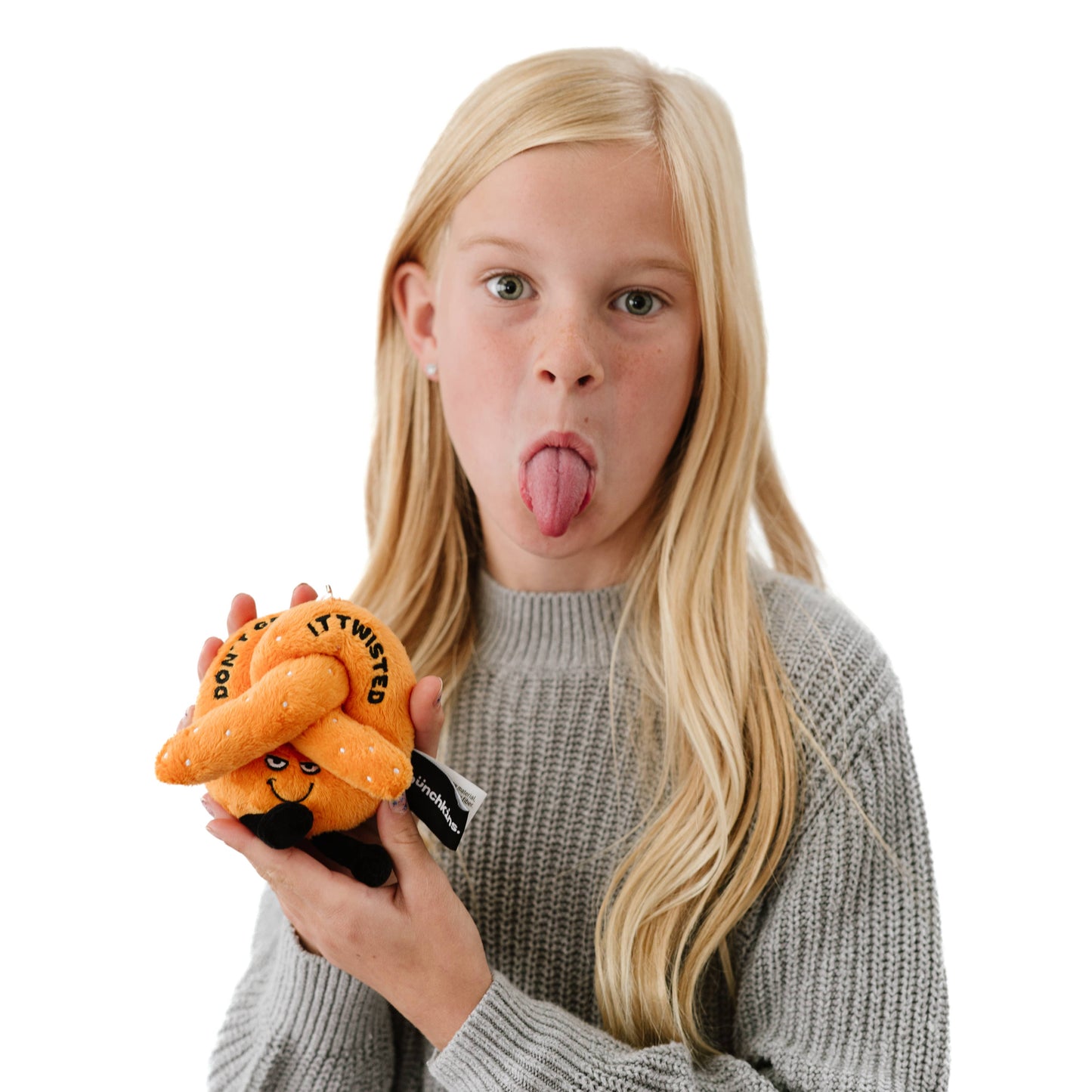 Punchkins Don't Get it Twisted Plush Pretzel Keychain