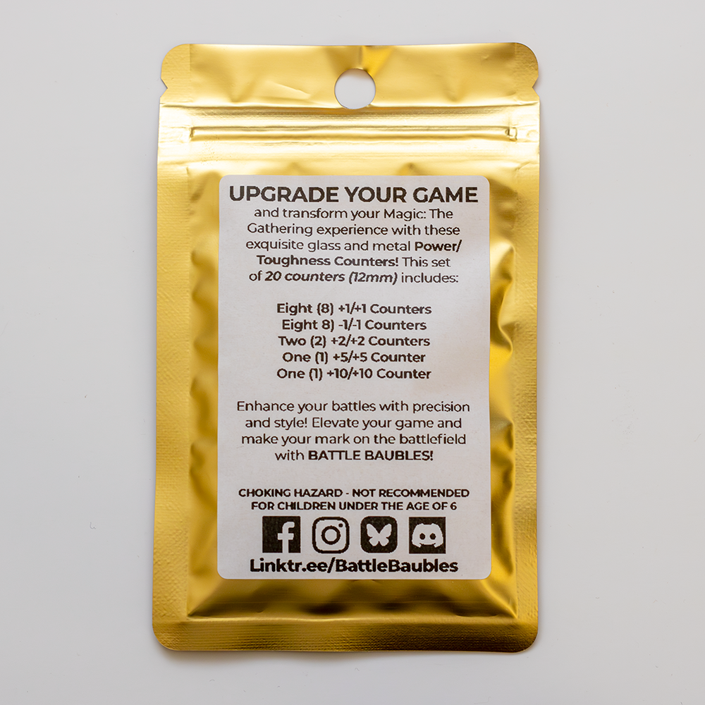 Handmade Glass & Metal Stat Counters for Magic The Gathering