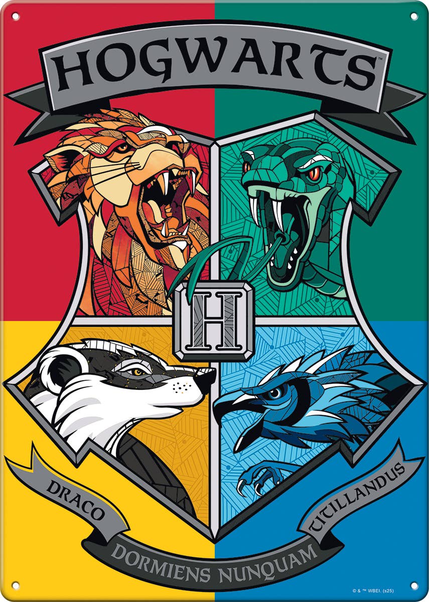 Harry Potter Hogwarts Crest Metal Sign