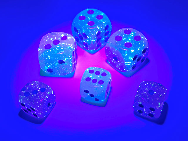 Chessex Dice Set:  Gemini Gel Green-Pink/blue Luminary 12mm d6 Dice Block (36 dice)CHX26864