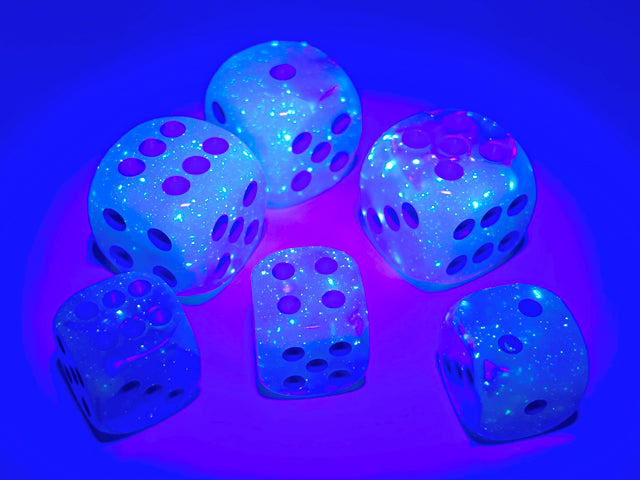 Chessex Dice Set: Gemini Pearl Turquoise-White/blue Luminary 12mm d6 Dice Block (36 dice) CHX26865