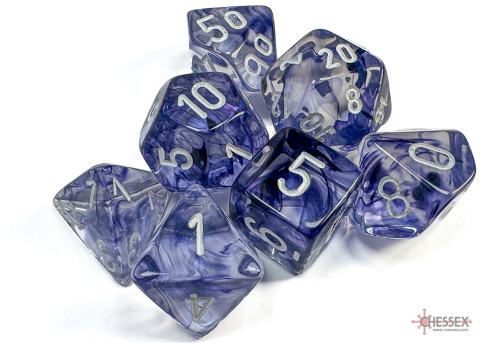 Chessex Dice Set: Nebula® Black/white Polyhedral 7-Dice Set : CHX27408