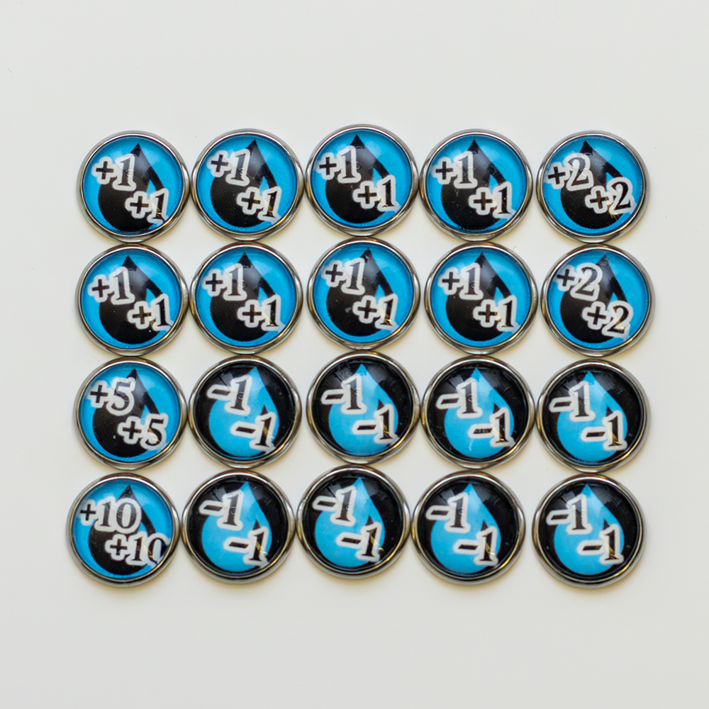 Handmade Glass & Metal Stat Counters for Magic The Gathering