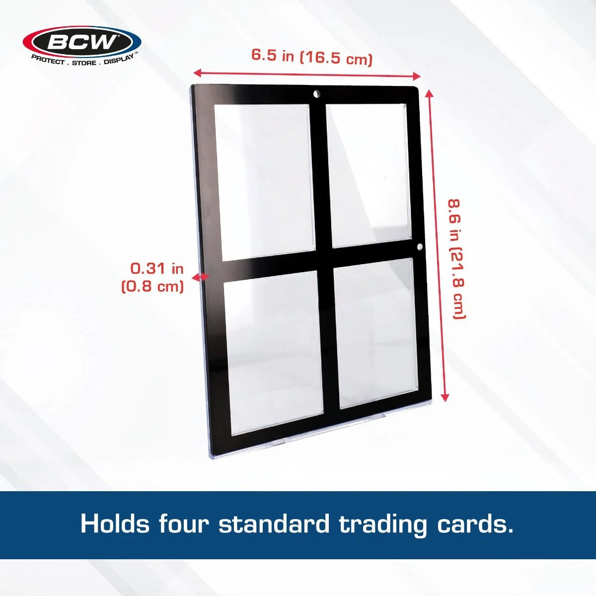 Magnetic 4-Card Holder - 35 PT. Black Border