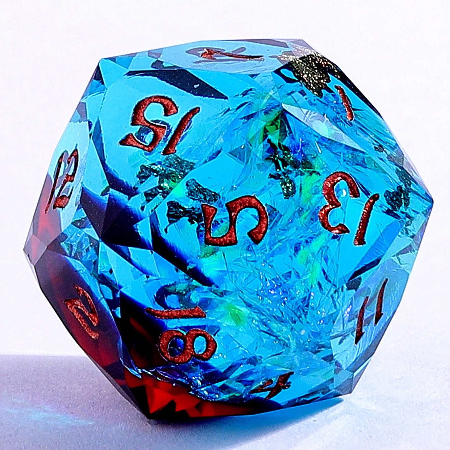 Captured Magic Luster Cut Resin Dice Set - Blue & Red