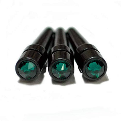 Black Metal Cribbage Pegs with Austrian Crystals - Set of 3