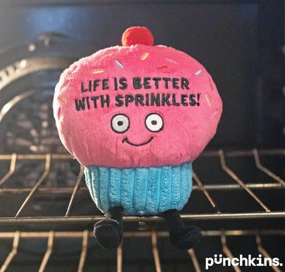 "Life Is Better With Sprinkles" Plush Cupcake