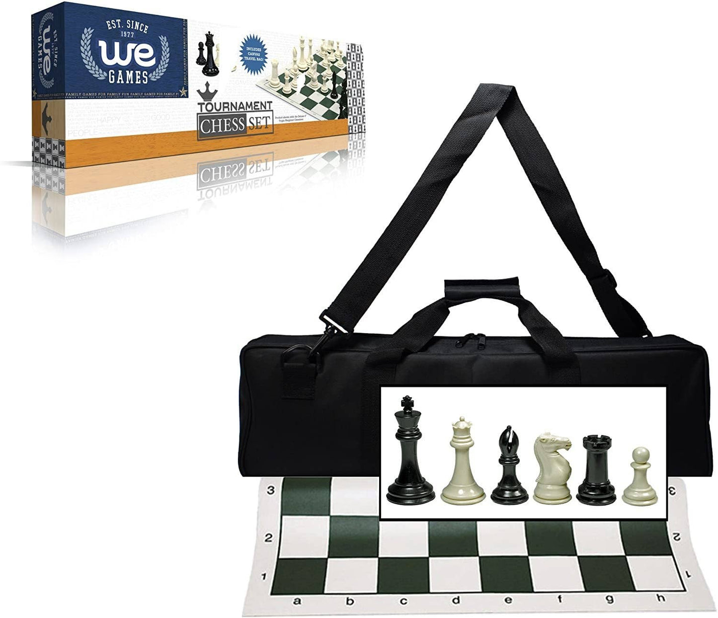 Triple Weighted Tournament Chess Set with Travel Bag