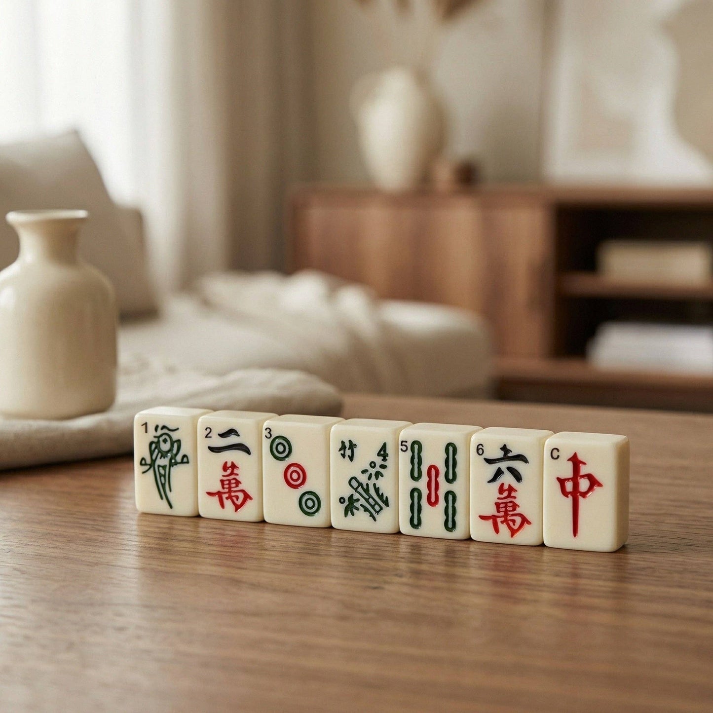 Traditional Chinese Mahjong Set Travel Size