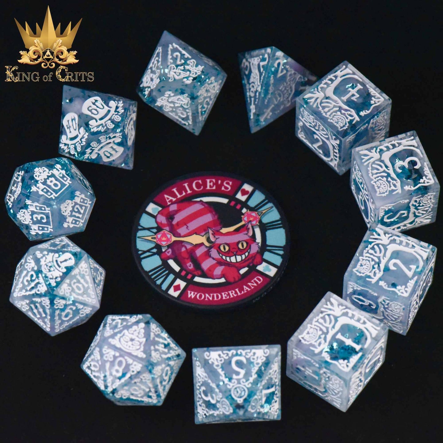 Alice's Wonderland 11 Dice Set with Gift Box (Sharp Edge)