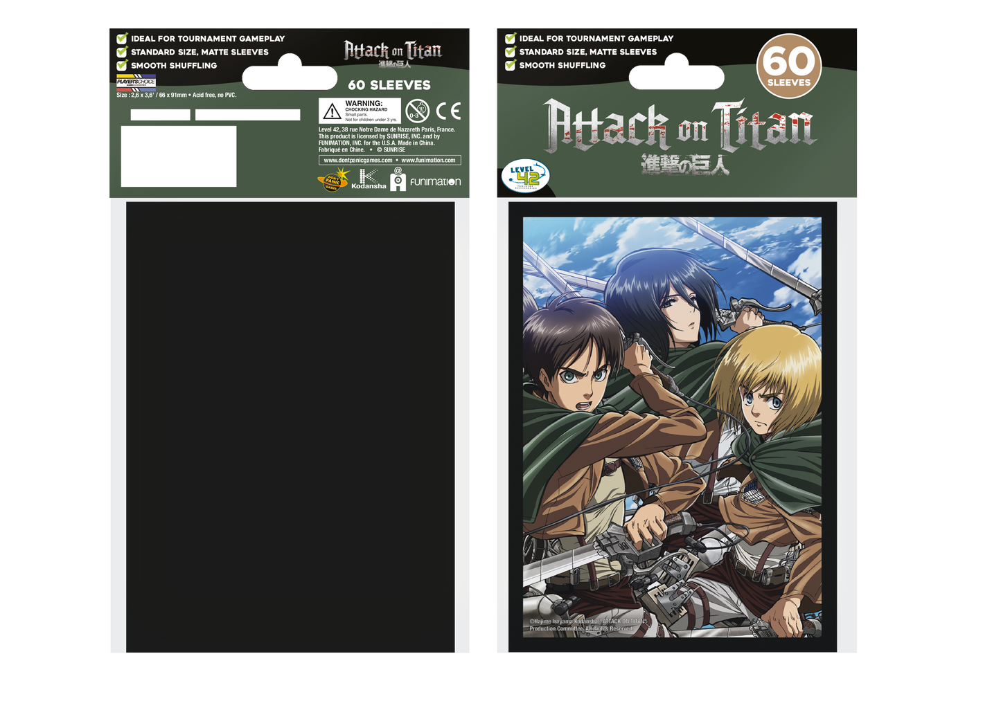 Officially Licensed Attack on Titan YGO Sleeves - Trio