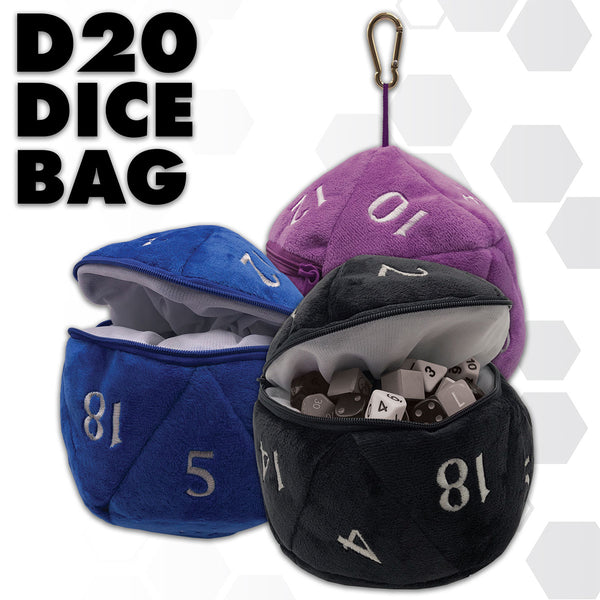 D20 Plush Dice Bag