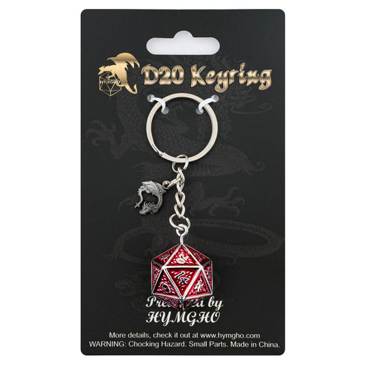 D20 keychain with HYMGHO dragon charm- Behemoth Blood on Gun Meta
