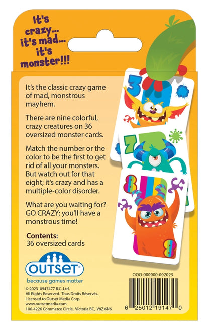 Crazy 8's Card Game - Monster Mayhem Edition