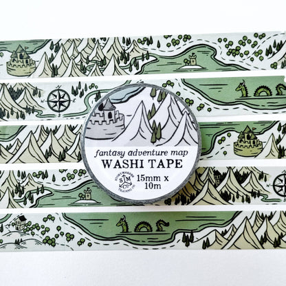 Fantasy Adventure Map Washi Tape - for world builders, RPG,