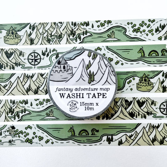 Fantasy Adventure Map Washi Tape - for world builders, RPG,