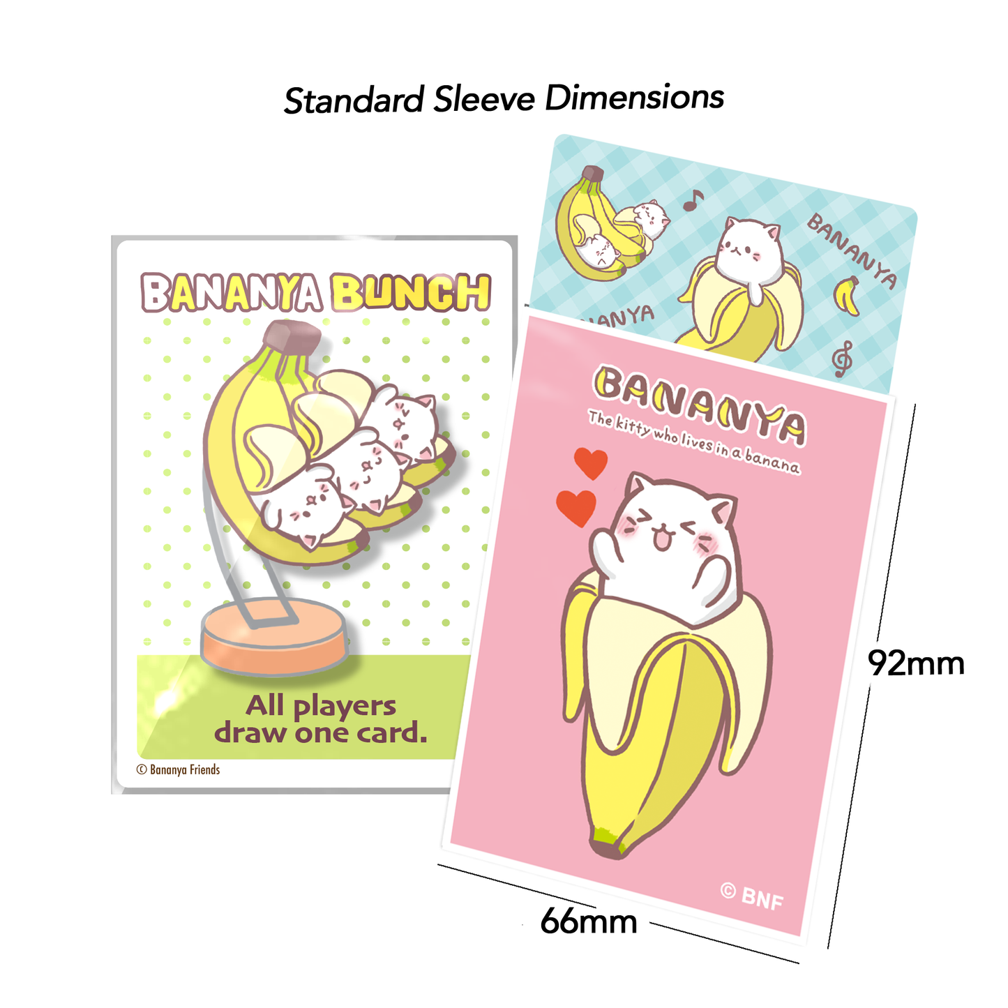 Officially Licensed Bananya Standard Sleeves - Pink