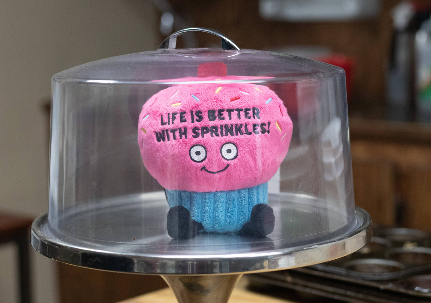 "Life Is Better With Sprinkles" Plush Cupcake