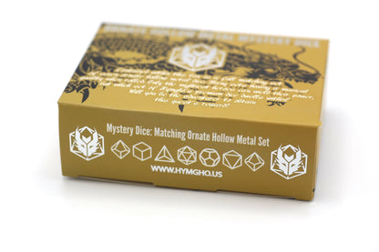 Mystery Set of 7 Matching Ornate Hollow Metal Dice