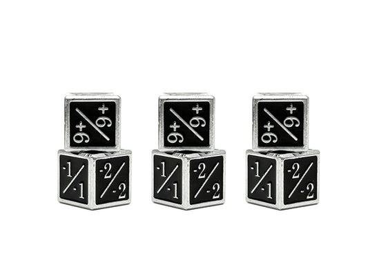 Black Pack of D6 CCG Metal Dice