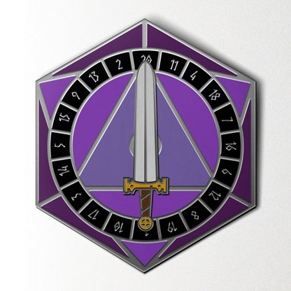 D20 Sword Spinner Pin