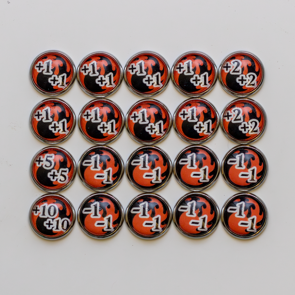 Handmade Glass & Metal Stat Counters for Magic The Gathering