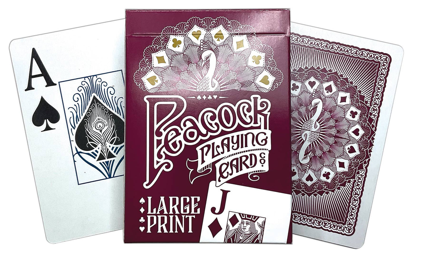 Peacock Playing Cards: Large Print