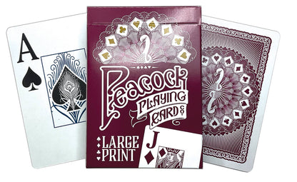 Peacock Playing Cards: Large Print