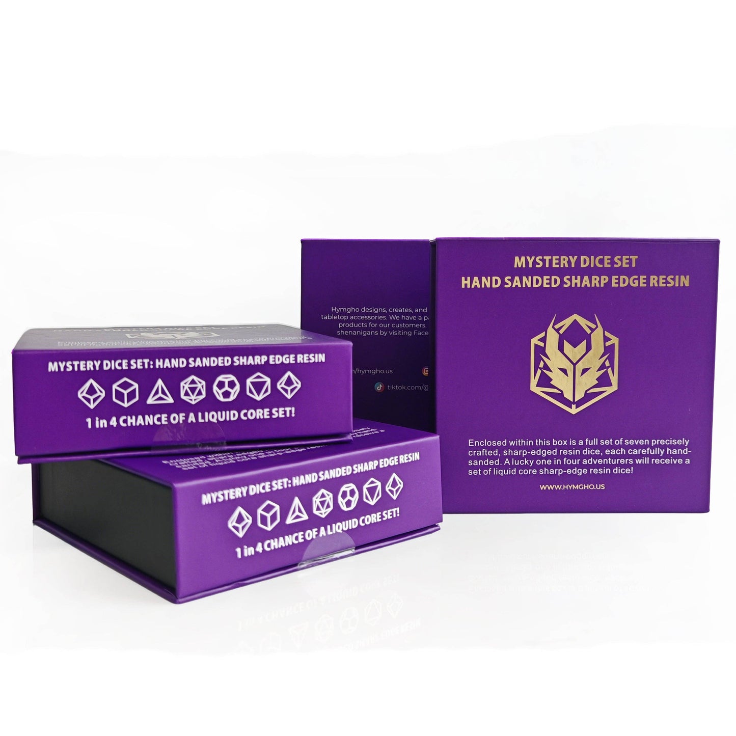 Mystery Set of 7 Hand Sanded Sharp Edge Resin Dice