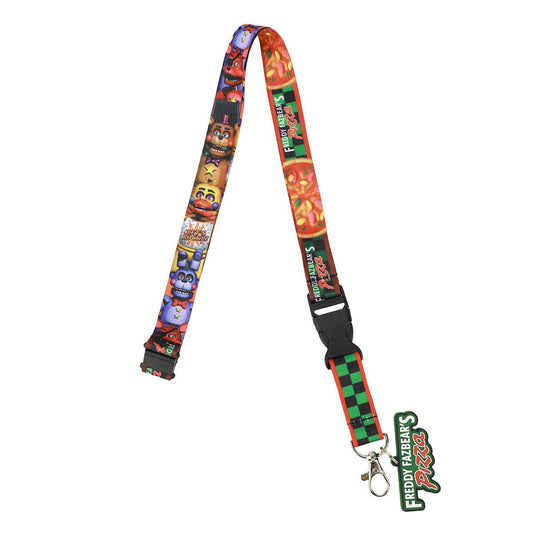 Five Nights at Freddy's Character Collage 22-inch Lanyard with Clear ID Sleeve and Rubber Charm
