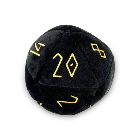 Black Plushie Boulder D20 Soft Dice