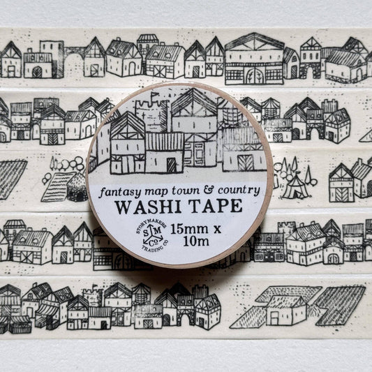 Fantasy Map Towns Washi Tape - for world builders, RPG, D&D, fantasy lovers and more!