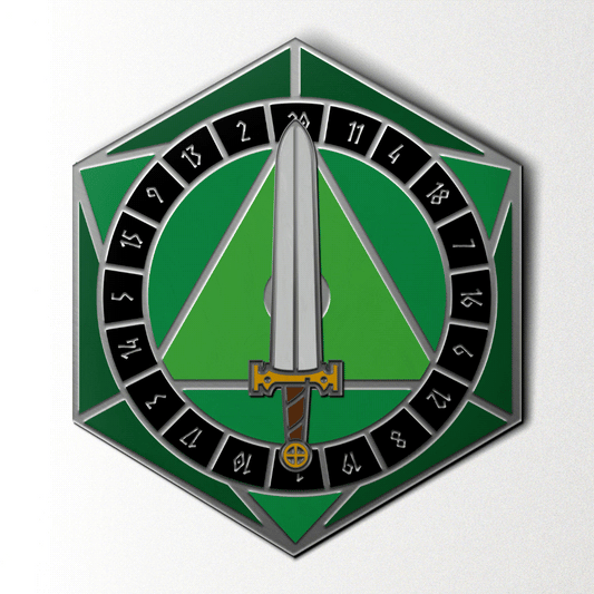 D20 Sword Spinner Pin
