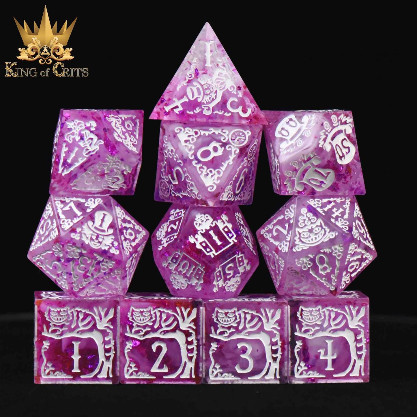 Alice's Wonderland 11 Dice Set with Gift Box (Sharp Edge)