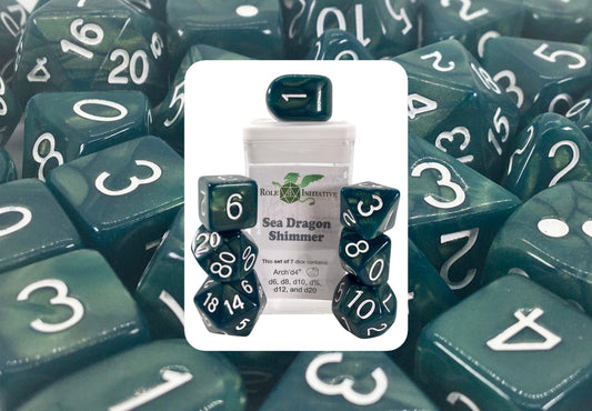 Sea Dragon Shimmer Dice - Set of 7 w/ Archd4