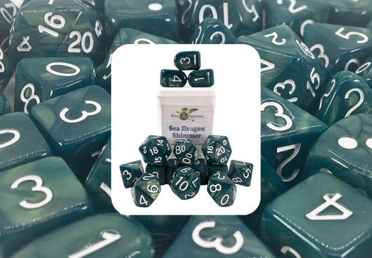 Sea Dragon Shimmer Dice - Set of 15 w/ Archd4