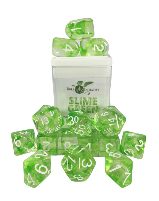 Diffusion Slime Green - Set of 15 Dice