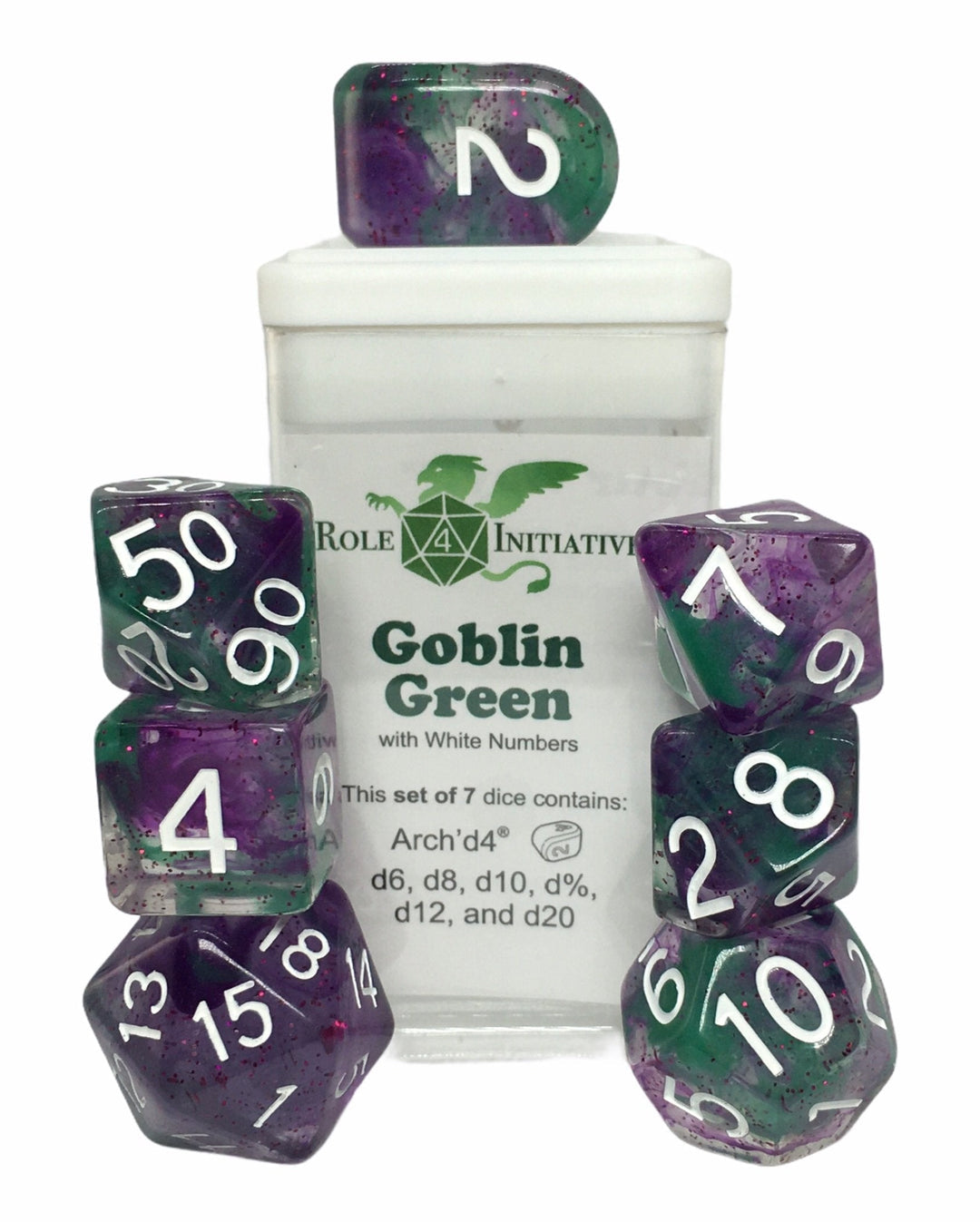 Diffusion Goblin Green - Set of 7 Dice